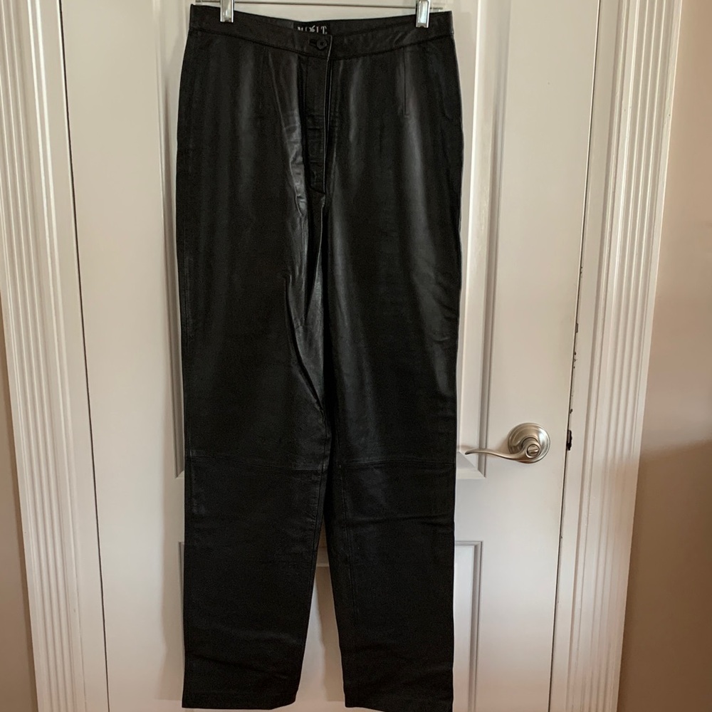 Mixit Vintage 1990s Women’s Classic Black Leather l Dress Pants